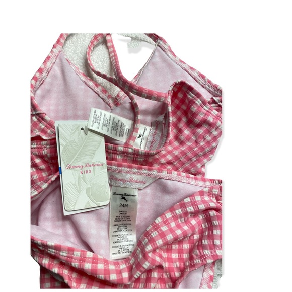 NWT Tommy Bahama girls swimsuit Pink Gingham size 24M - Picture 4 of 4